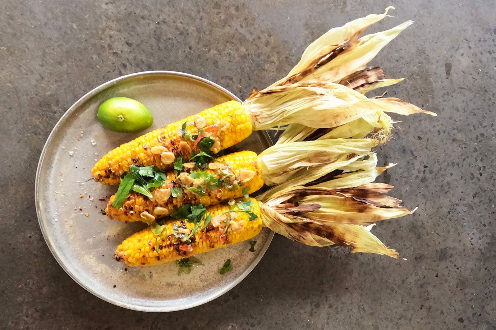 Grilled corn with chilli, lime & miso butter
