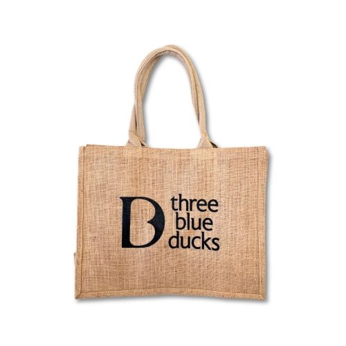 Three Blue Ducks hessian bag