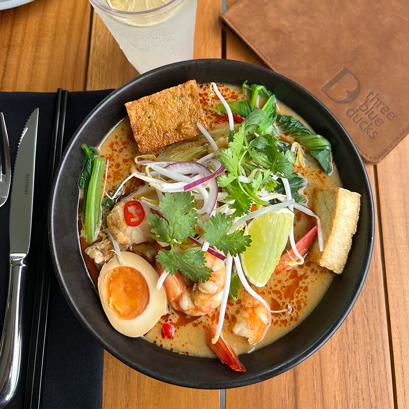 Laksa Night every Monday at Three Blue Ducks Bellingen