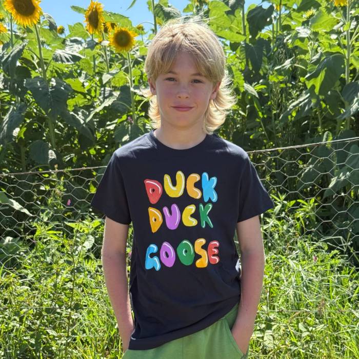 Three Blue Ducks | Duck Goose Kids T-shirt - Image 2