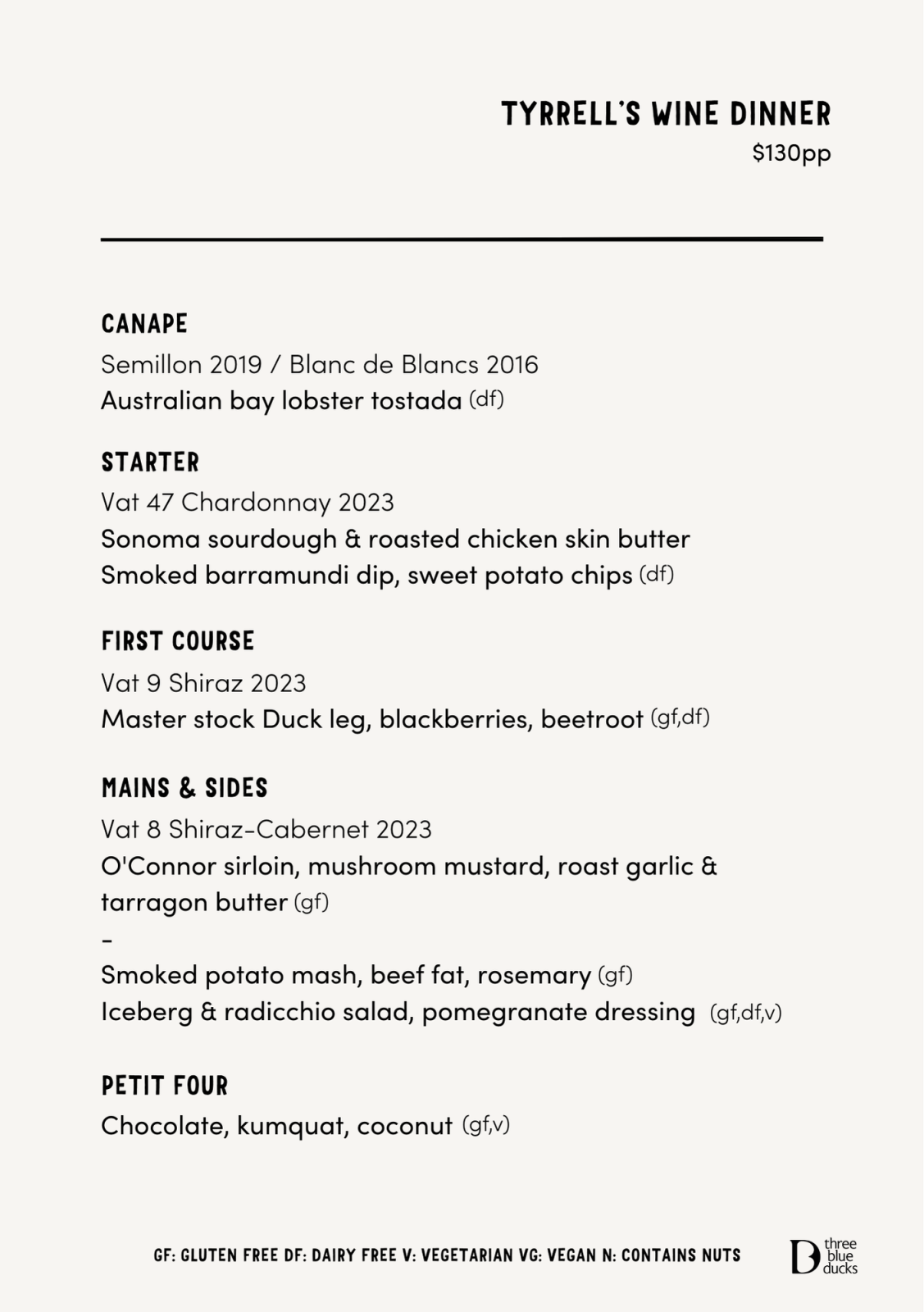 A5 menus