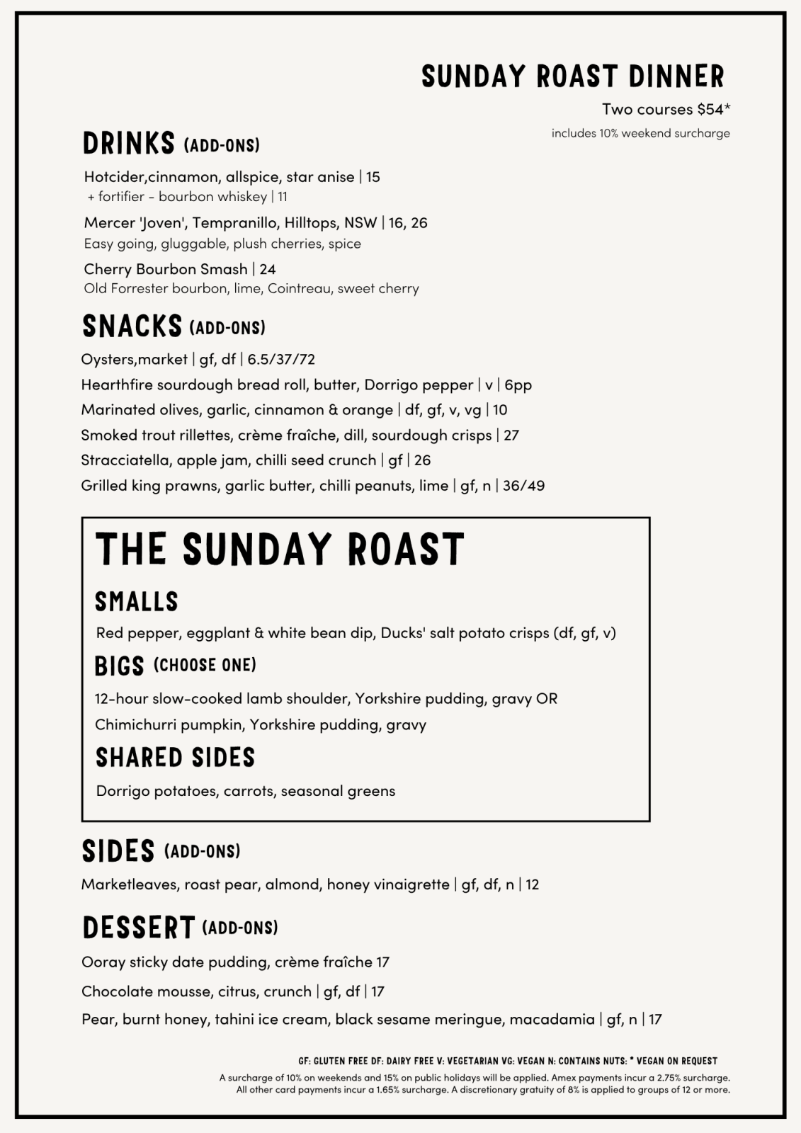 SUNDAY ROAST