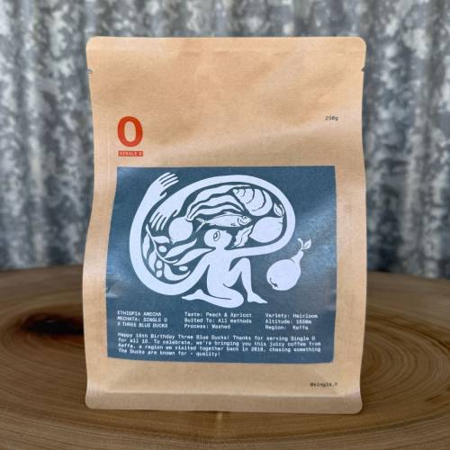SINGLE O X THREE BLUE DUCKS COFFEE BEANS 250g